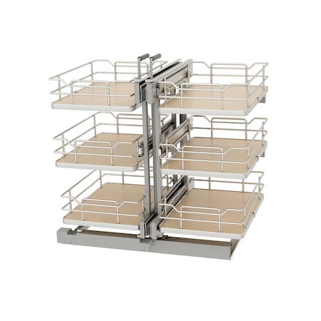 Rev-A-Shelf Steel, Light Brown, 26.4 in W, 26.5 in H, 20.4 in L, Light Brown 53PSPE3-15SC-MP